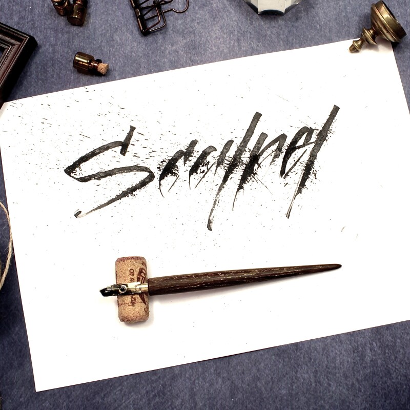 Рейсфедер Скальпель Calligraphica Ruling Pen Scalpel, дуб/латунь