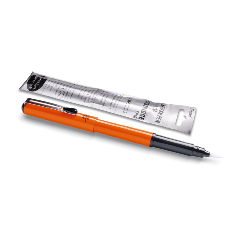 Брашпен/ручка-кисть Pentel Pocket Brush Orange, оранжевая