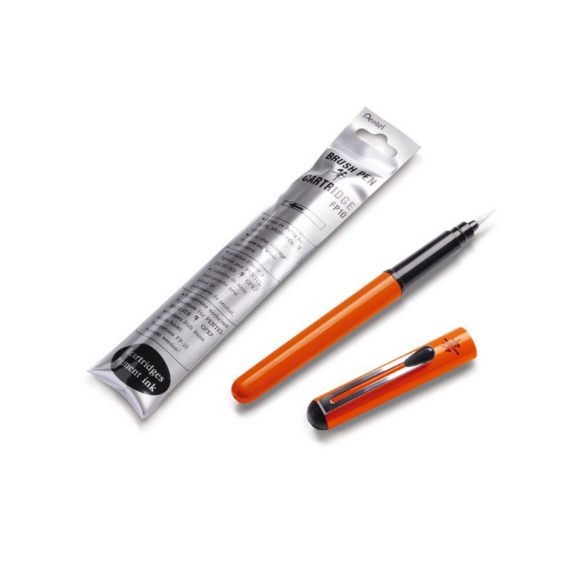 Брашпен/ручка-кисть Pentel Pocket Brush Orange, оранжевая