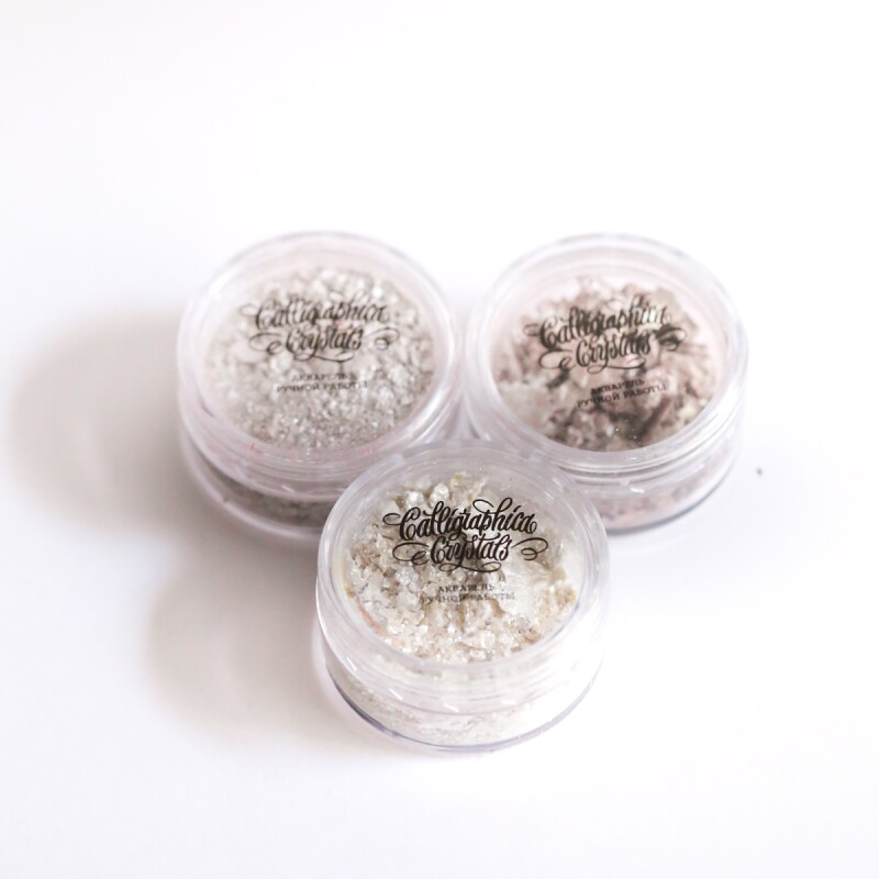 Набор акварели для каллиграфии Сalligraphica Crystals Set - Серебро , 3 цвета